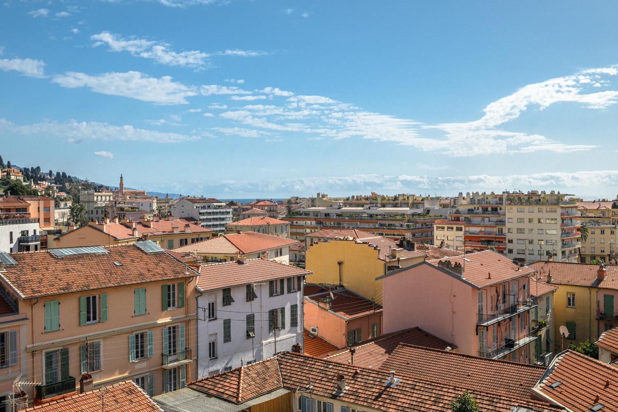 'L'Alicante Proche' Gare, Terrasse, Vue Mer Menton Exterior photo
