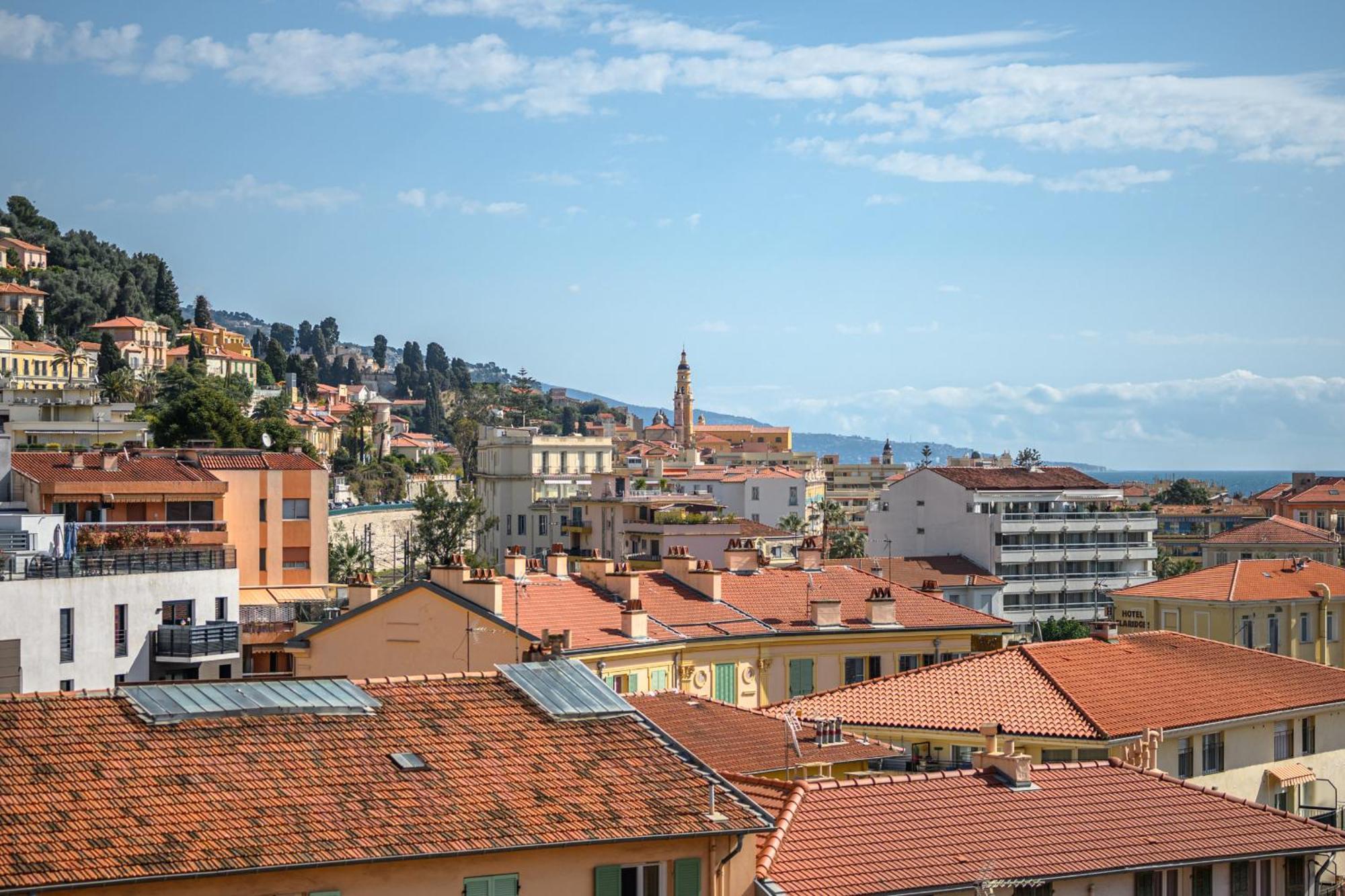 'L'Alicante Proche' Gare, Terrasse, Vue Mer Menton Exterior photo